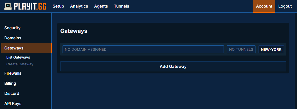 List New Gateway