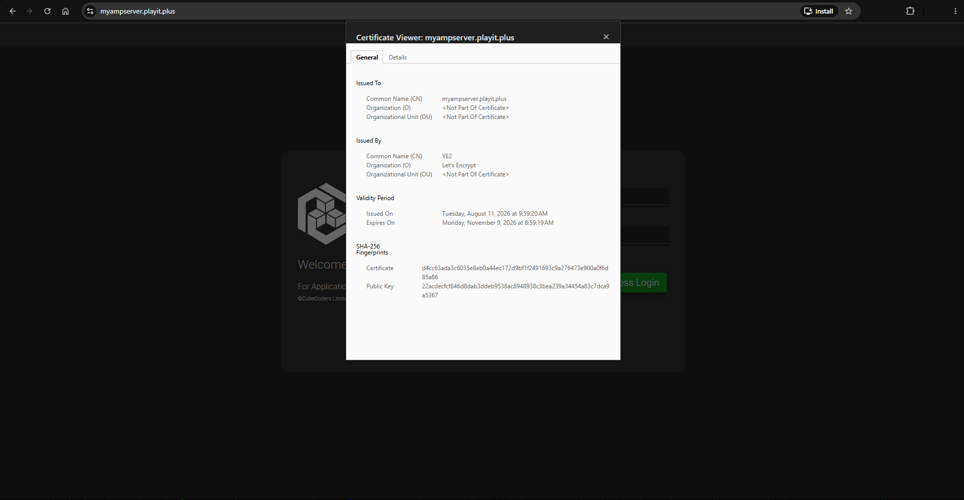 AMP Server Manager over playit with SSL