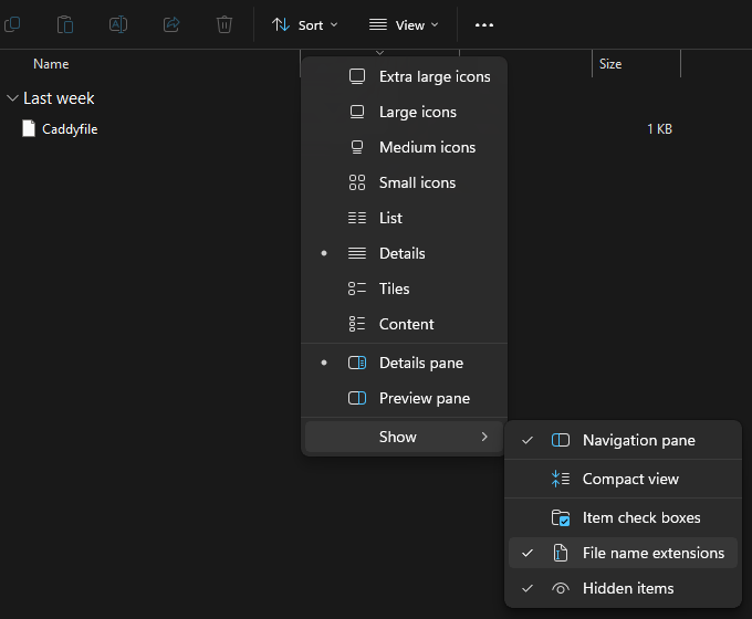 Show File Extensions
